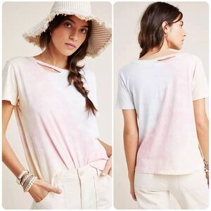 Philanthropy Harlow BFF Tie-Dye Embroidered Tee in Sherbert Rainbow | Small